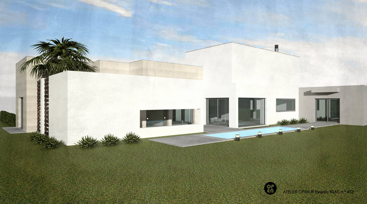 CASA AMARAL | Lagoa de Albufeira, Sesimbra, ATELIER OPEN ® - Arquitetura e Engenharia ATELIER OPEN ® - Arquitetura e Engenharia Piscinas minimalistas Betão armado