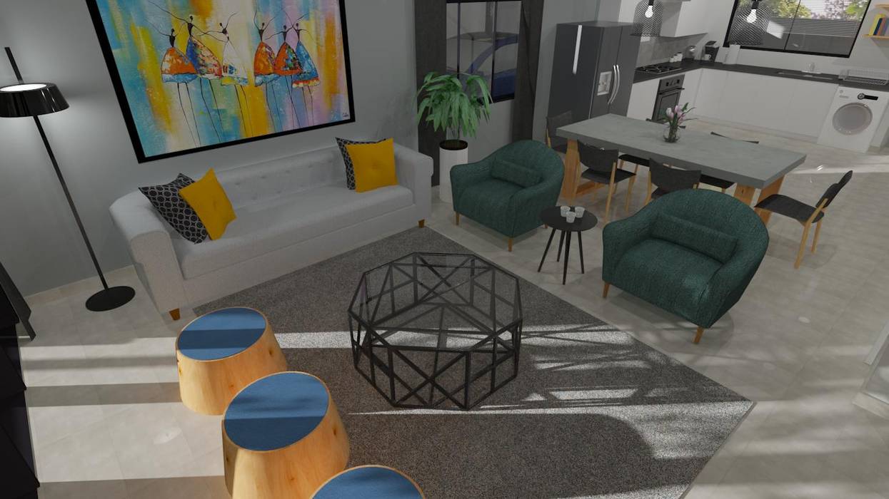 3D Rendered Lounge RooMoo Modern living room