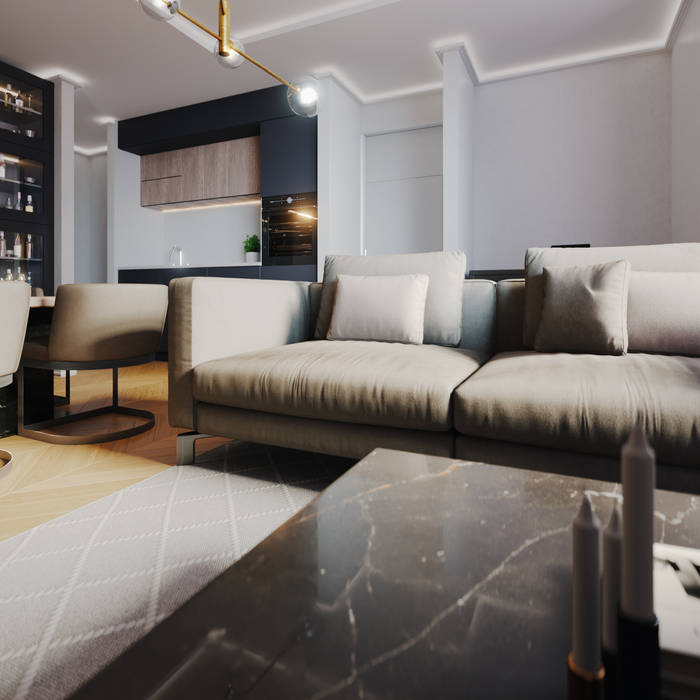 Open-Plan Living Room, Zero Point Visuals Zero Point Visuals Salas de estar modernas