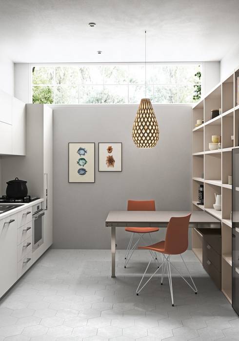 La prima casa, L&M design di Cinzia Marelli L&M design di Cinzia Marelli Small kitchens Інженерне дерево Прозорий