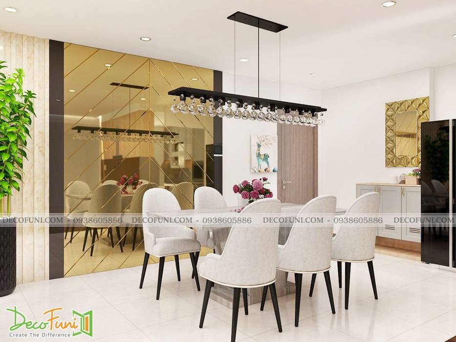 Thiết Kế thi công căn hộ chung cư hà dô - quận 10 - Nội Thất Funi, Công ty TNHH Funi Công ty TNHH Funi Modern Dining Room Chairs & benches