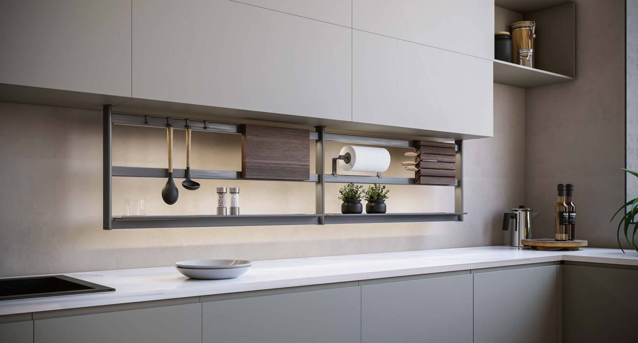 Hang titanio homify Cucina moderna sottopensile moderno, accessori cucina, sottopensile sospeso