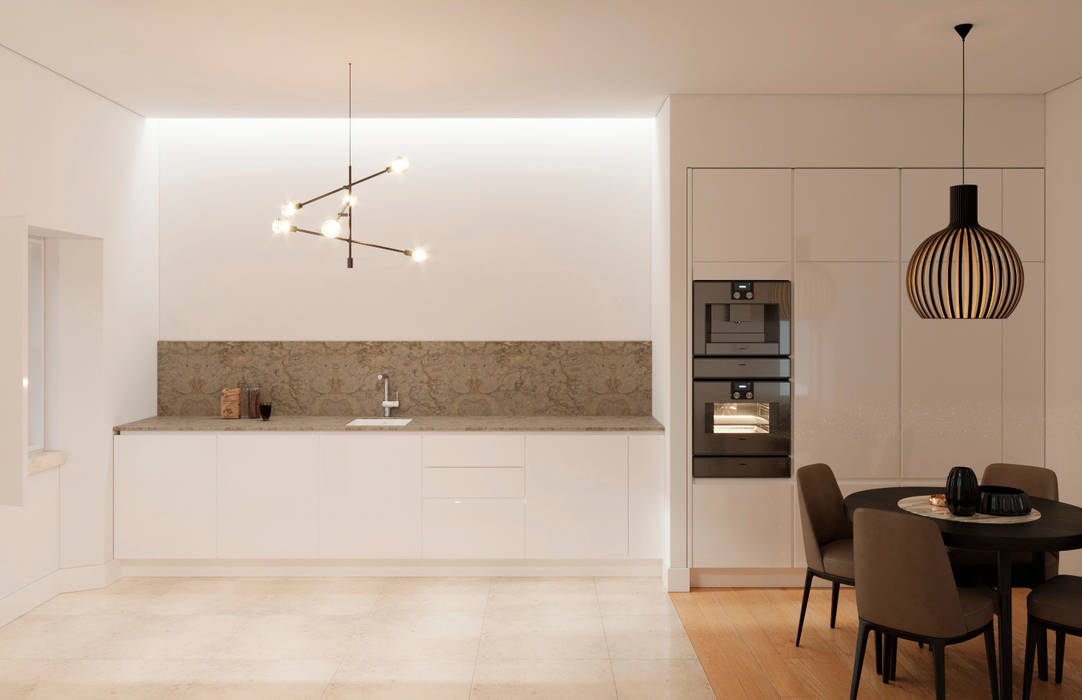 Projeto e remodelação de apartamento - Lisboa , UPFLAT UPFLAT Kitchen units