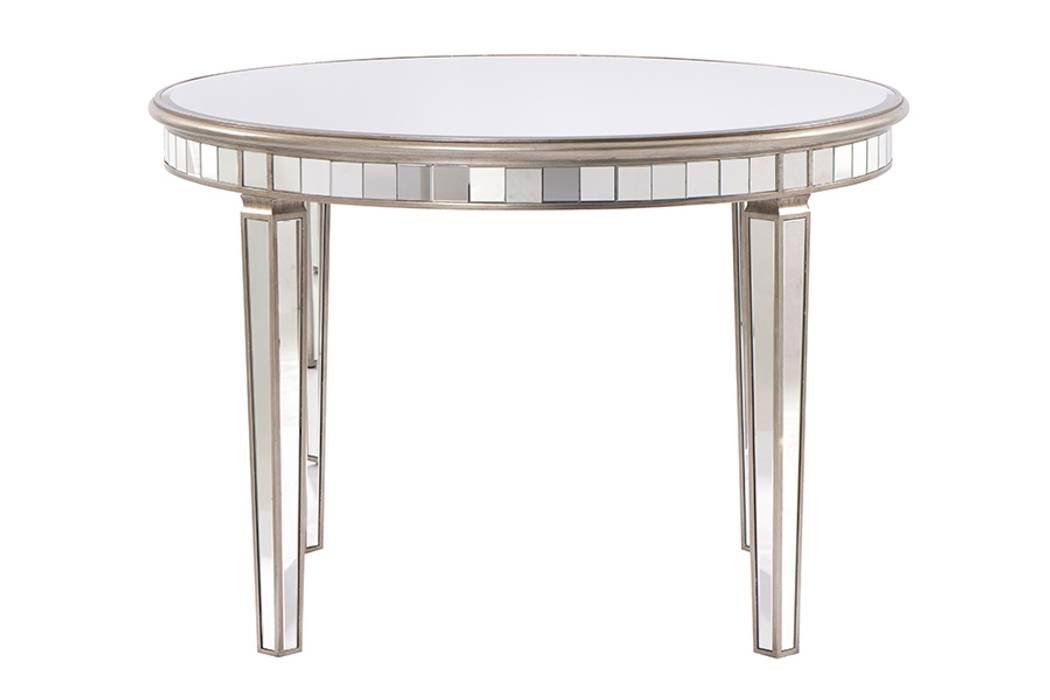 Antoinette Toughened Mirror Circular Dining Table My Furniture Їдальня Таблиці