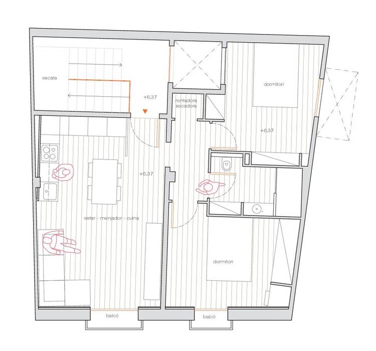 Reforma de pisos de lujo en l'Ametlla del Vallès, Esteve Arquitectes Esteve Arquitectes 다가구 주택 우드 우드 그레인