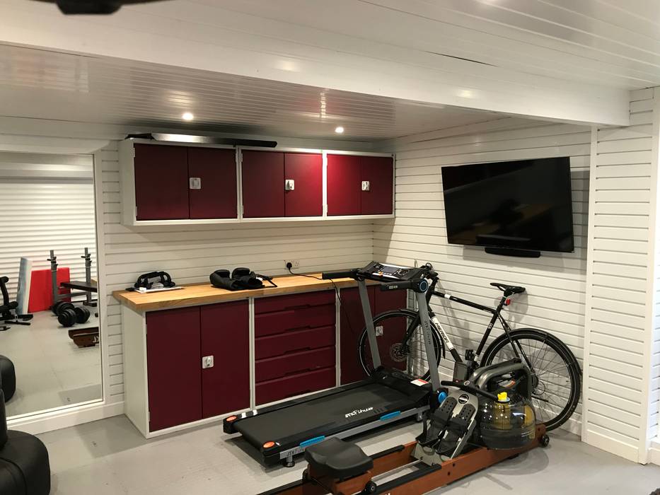 Ready to create your own Home Gym? Garageflex Modern Gym White garage gym