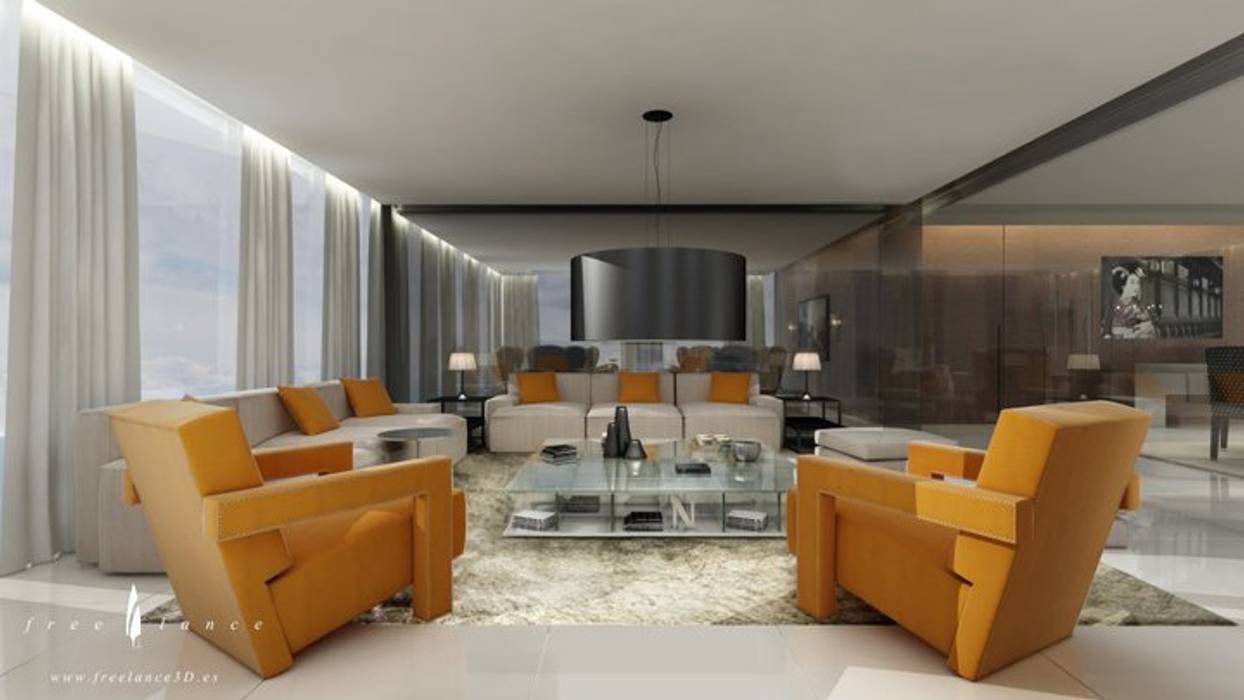 Salón, Freelance3d Freelance3d Modern living room