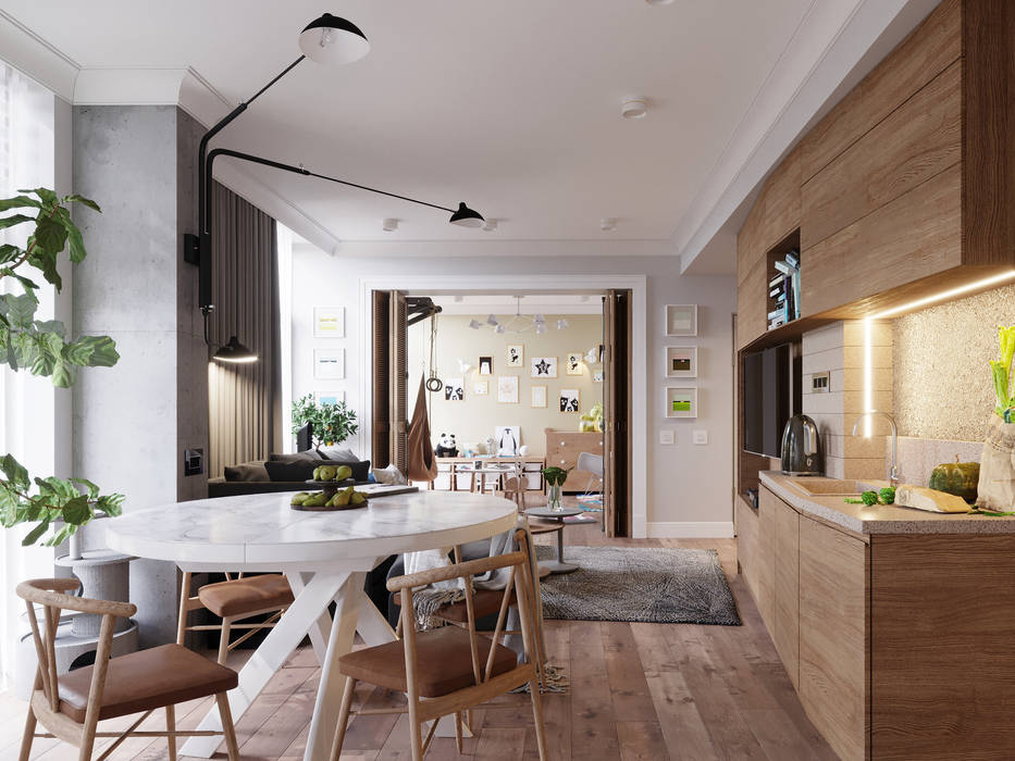 Appart | 80 m2, Vashantsev Nik Vashantsev Nik Scandinavian style dining room
