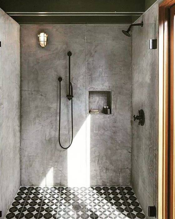 3BHK home in Mumbai , Rebel Designs Rebel Designs Rustic style bathroom Tiles