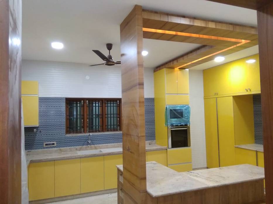 Mr & Mrs Murali Kanchipuram, D'FUN ARCHITECTS D'FUN ARCHITECTS Built-in kitchens
