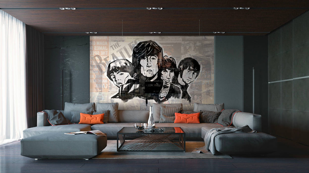 The Beatles coverhouse Salas multimedia de estilo moderno art Musical beatles paredes murales decoración diseño ilustración arte art