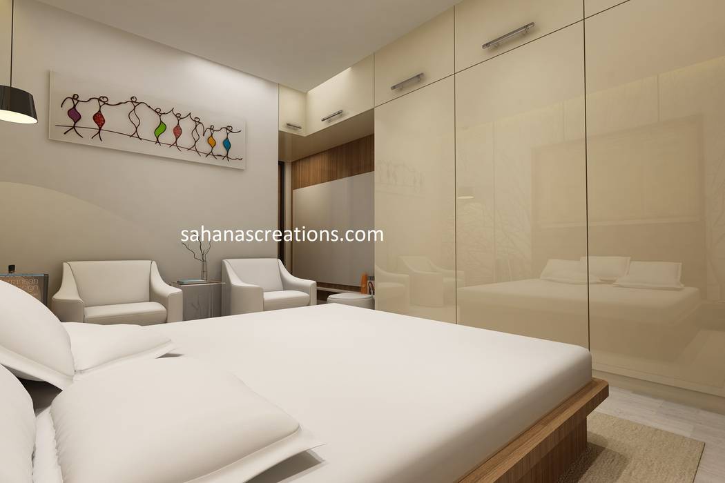 Interior Designers for Bedrooms Sahana's Creations Architects and Interior Designers Small bedroom Plywood