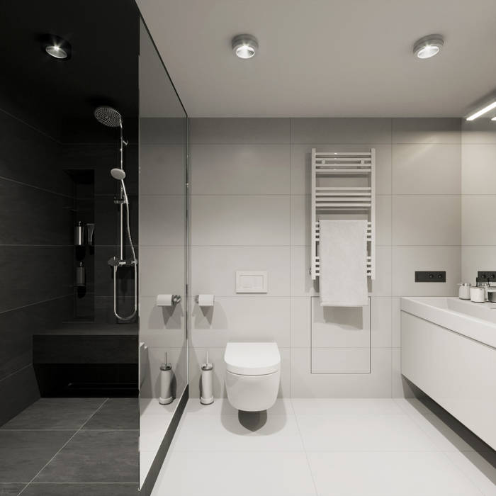 Двухуровневая квартира в Тольятти, Lumier3Design Lumier3Design Minimalist style bathroom Tiles