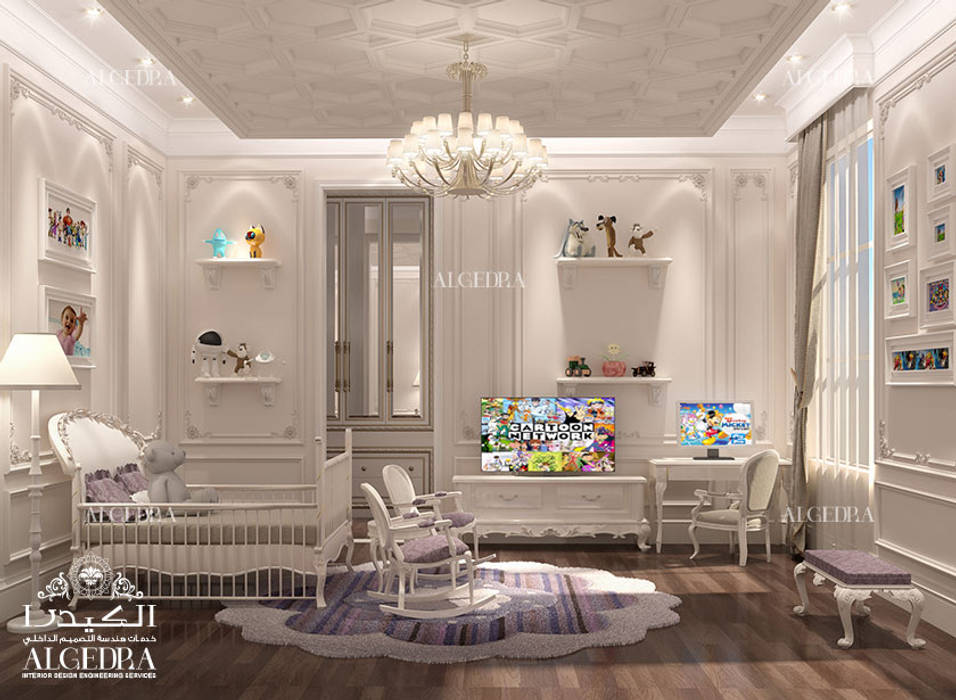 غرفة أطفال على الطراز الكلاسيكي لرضيع Algedra Interior Design غرف الرضع