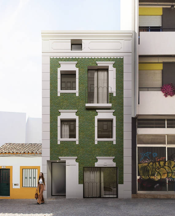 edifício de habitação no centro histórico de Faro, Corpo Atelier Corpo Atelier Habitações multifamiliares