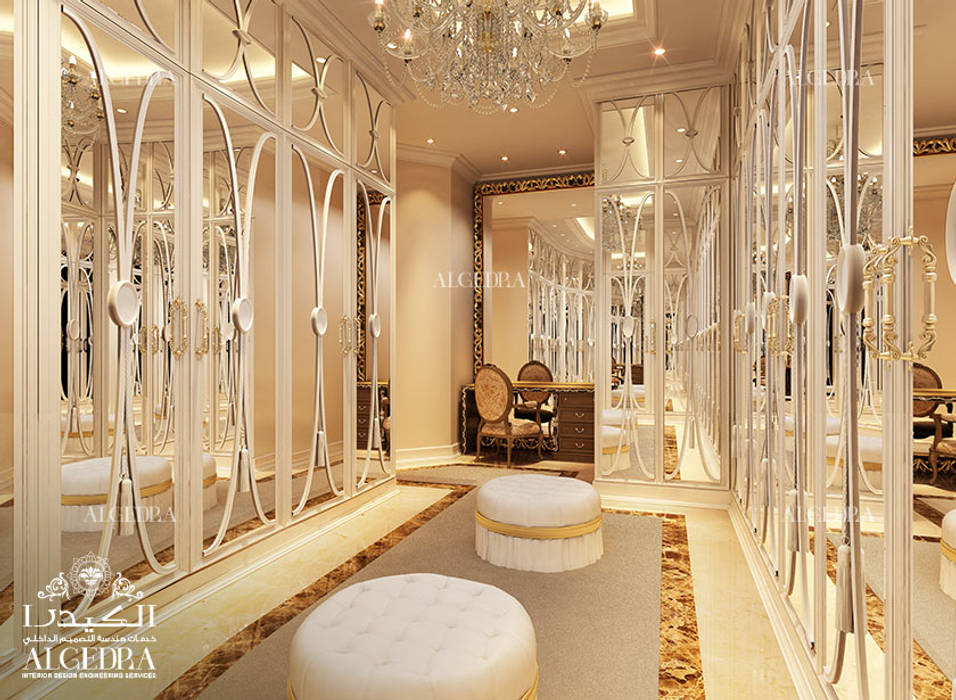 Luxury Villa Dressing Room for Women Algedra Interior Design Mediterranean style dressing room