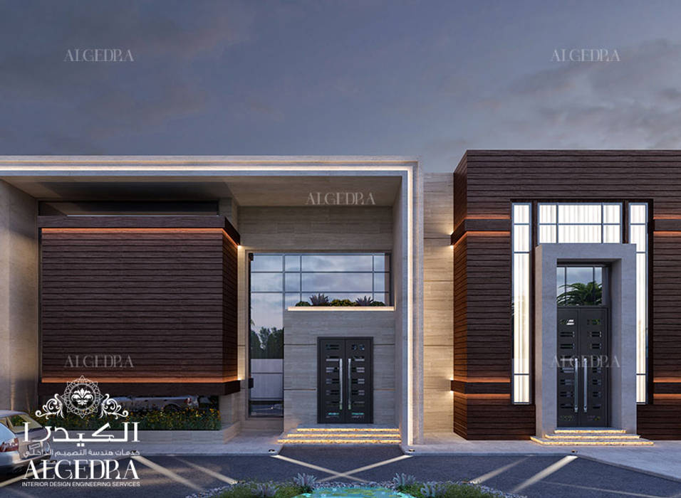 Modern Villa Architecture Design Entrance Night View Homify