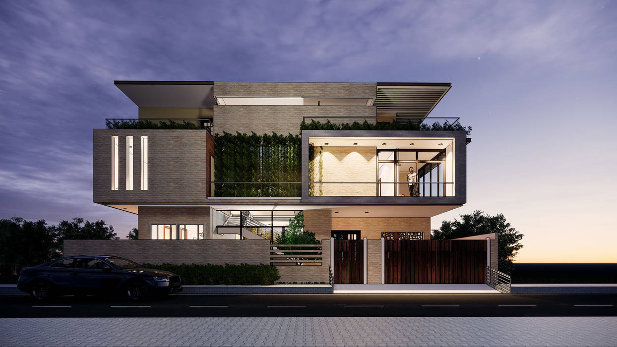 Minimalist Courtyard Home, MAP Architects MAP Architects فيلا الخرسانة