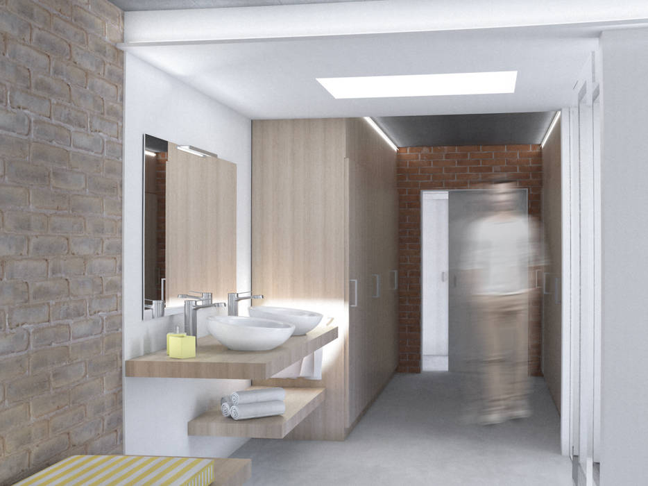 PROJECTE i CONSTRUCCIÓ d'HABITATGE UNIFAMILIAR AÏLLAT a Ullastret, LAV LAV Modern Bathroom Wood Wood effect