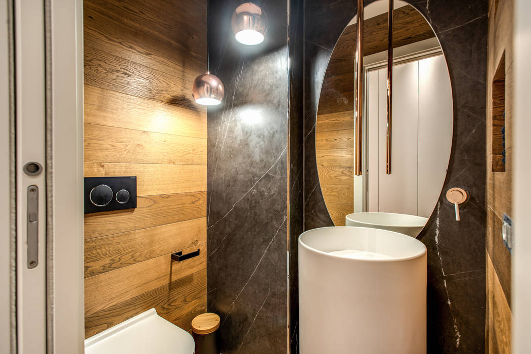 CAVALESE: Bello moderno e Funzionale, MOB ARCHITECTS MOB ARCHITECTS حمام