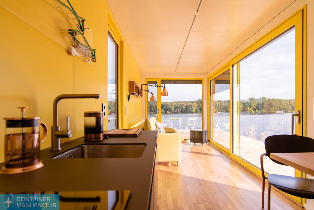 Hausboot Container Manufaktur Berlin Minimalist dining room Hausboot, Tinyhaus, Tinyhouse, Containerhaus, Containerhome, Wohncontainer, Container, Hauscontainer, Haus, Minimalistisch