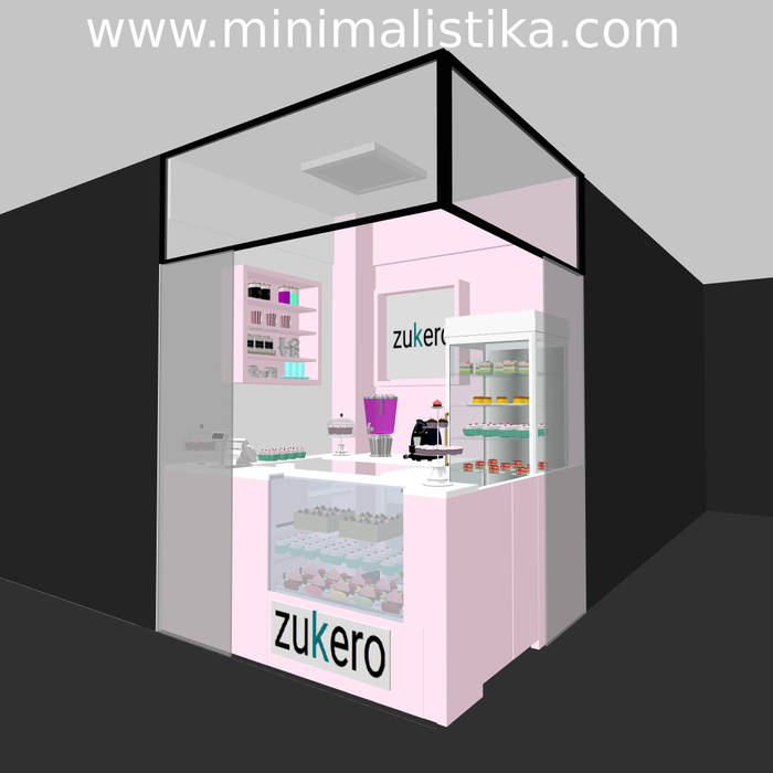 Local Comercial Pequeña Pastelería ZUKERO, Minimalistika.com Minimalistika.com Espaces commerciaux Panneau d'aggloméré Restaurants