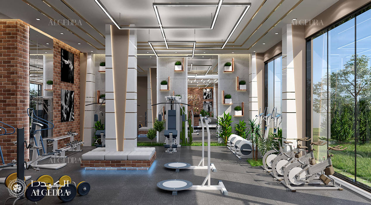 Bright small gym design algedra interior design modern gym | homify