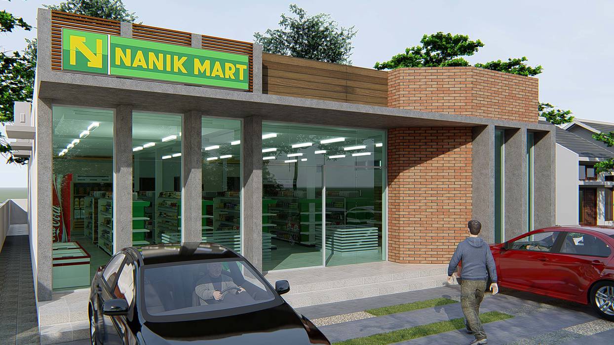 perspektif 2 ARK-chitect studio Ruang Komersial desain minimarket,Ruang Komersial