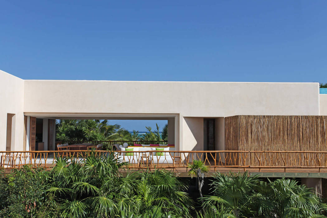 Diseño de casa vacacional en Tulum - Casa Ikal, ONCE ONCE ARQUITECTURA ONCE ONCE ARQUITECTURA Casas modernas