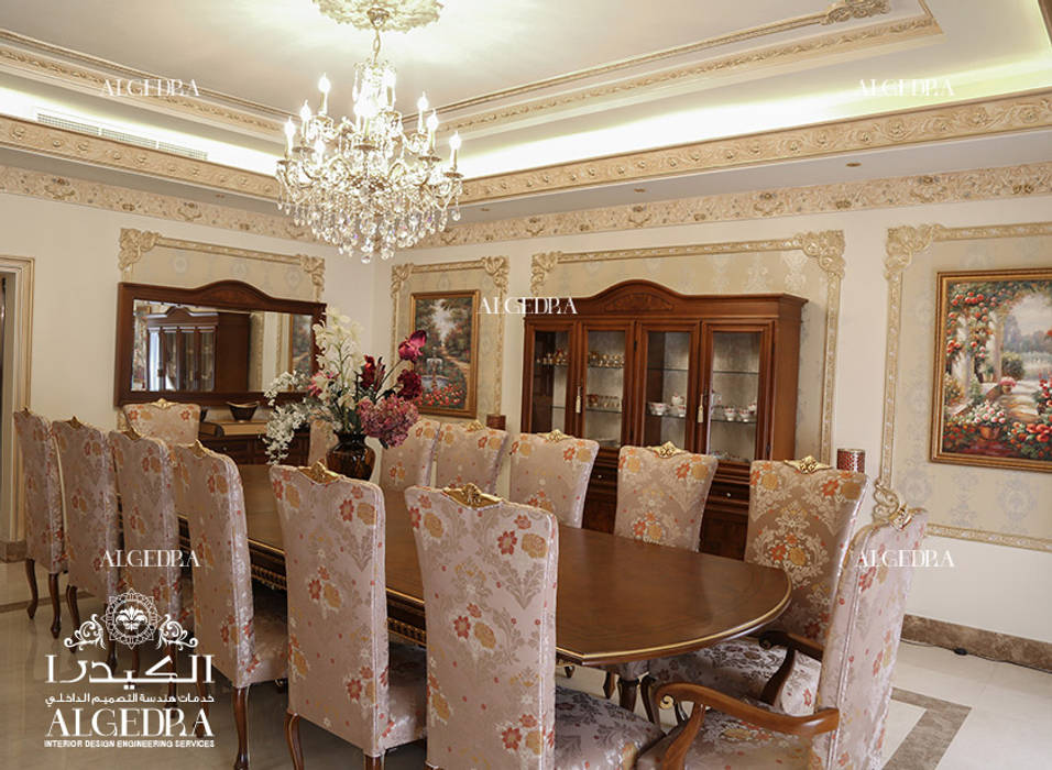 Elegant Luxury Villa Dining Room Interior Design In Dubai Classic Style Dining Room By Algedra Interior Design Classic Homify