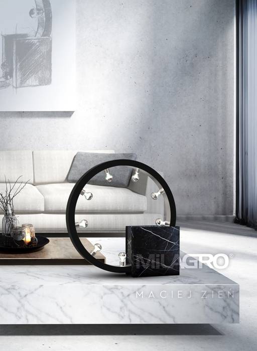 Designer end table lamp made of black marble Luxury Chandelier LTD Moderne Wohnzimmer Marmor table lamp, lighting, living room ideas, bedside lamp, marble lamp, luxury lighting