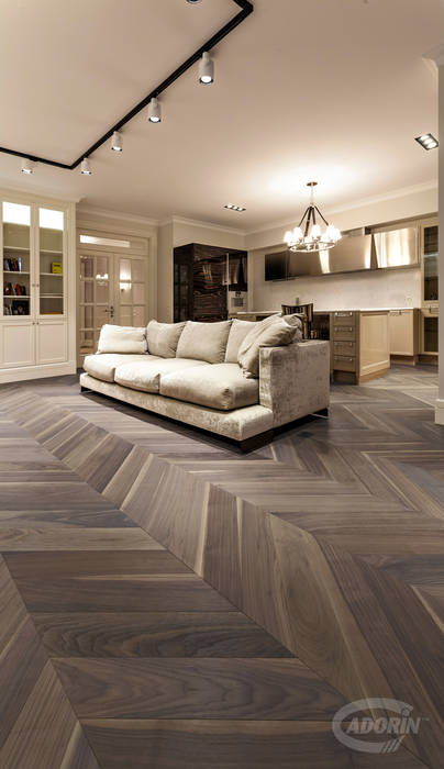 Cadorin Group - Chevron - American Walnut, Cadorin Group Srl - Italian craftsmanship production Wood flooring and Coverings Cadorin Group Srl - Italian craftsmanship production Wood flooring and Coverings Living room Wood Wood effect