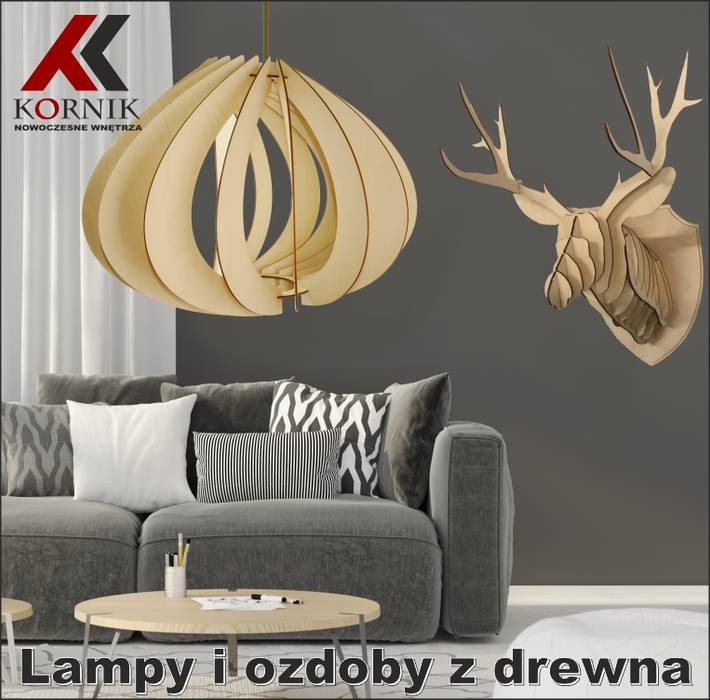 Wystrój nowoczesnych wnętrz , kornikdesign kornikdesign Classic style living room Plywood Lighting