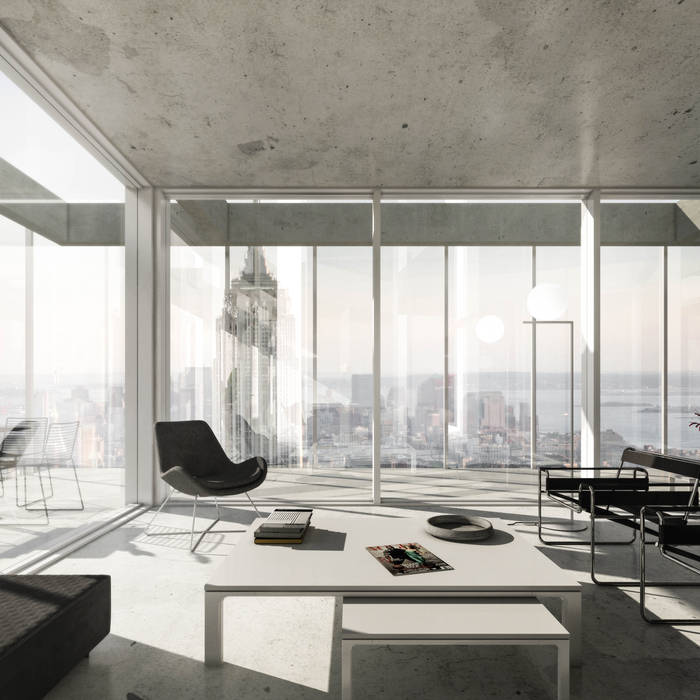 1606 - Apartment M - Reforma, Diseño y Decoración - New York, HOA Architecture and Design HOA Architecture and Design Minimalist living room