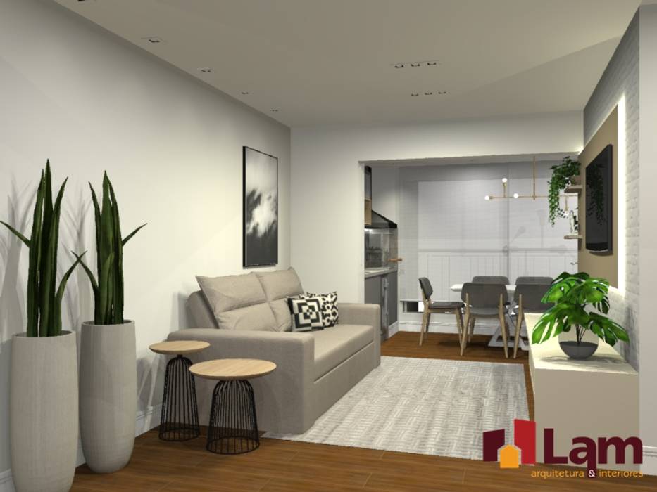 Apto. Trilogy Home SBC, LAM Arquitetura | Interiores LAM Arquitetura | Interiores Modern living room