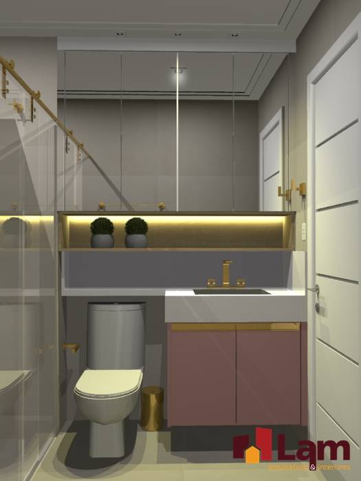 Apto. Trilogy Home SBC, LAM Arquitetura | Interiores LAM Arquitetura | Interiores Modern bathroom