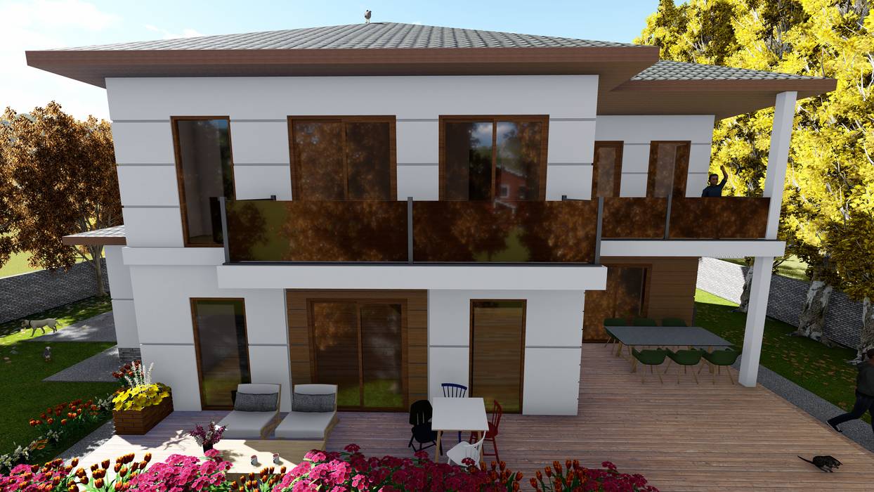 HAFİF ÇELİK KONUT YAPI ÇALIŞMAMIZ, PRAMO PREFABRİCATED & STEEL PRAMO PREFABRİCATED & STEEL Villas OSB