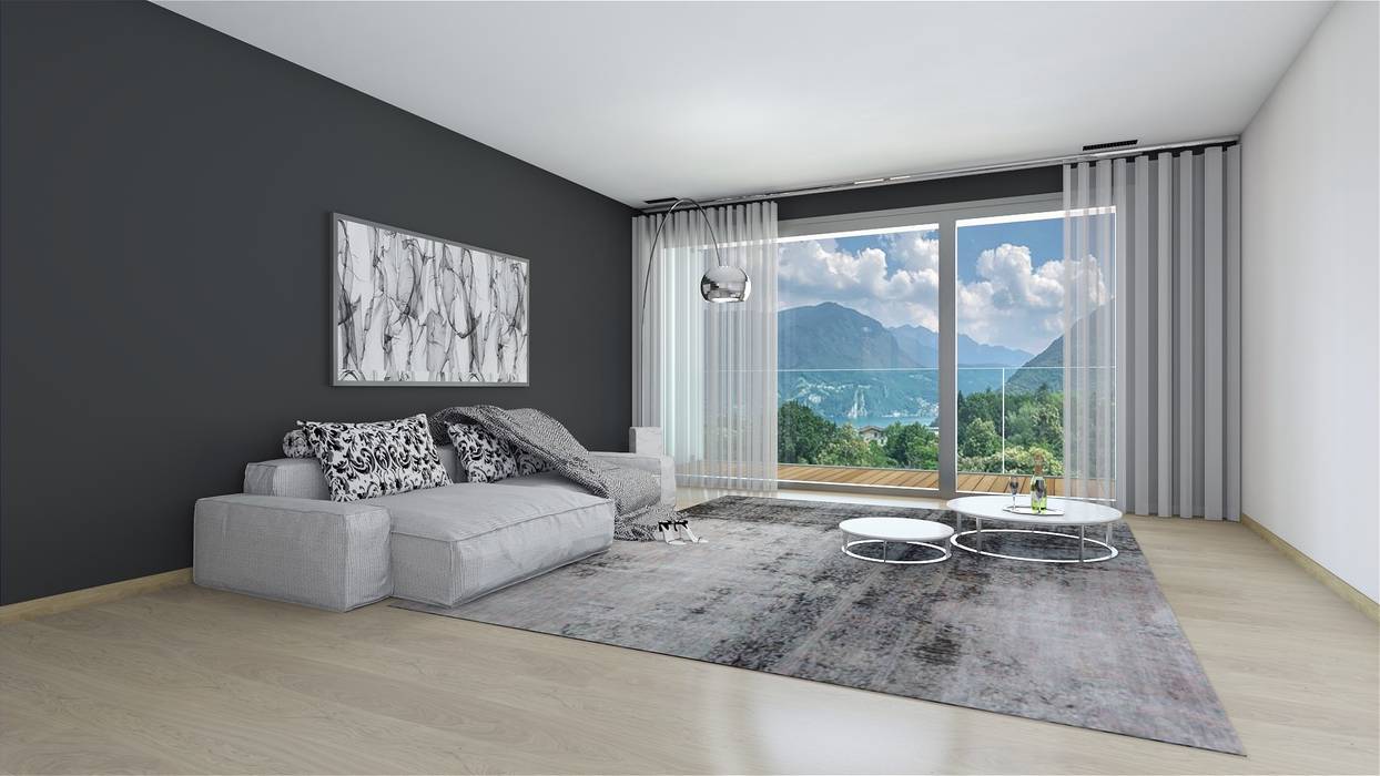 Render di ambienti e progetti di home staging virtuale , CLARE studio di architettura CLARE studio di architettura Modern Living Room