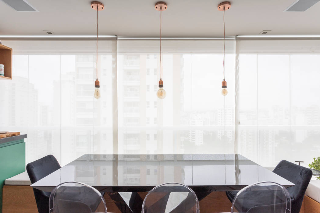 Apartamento moderno e cheio de personalidade para casal jovem, Studio Elã Studio Elã Modern dining room