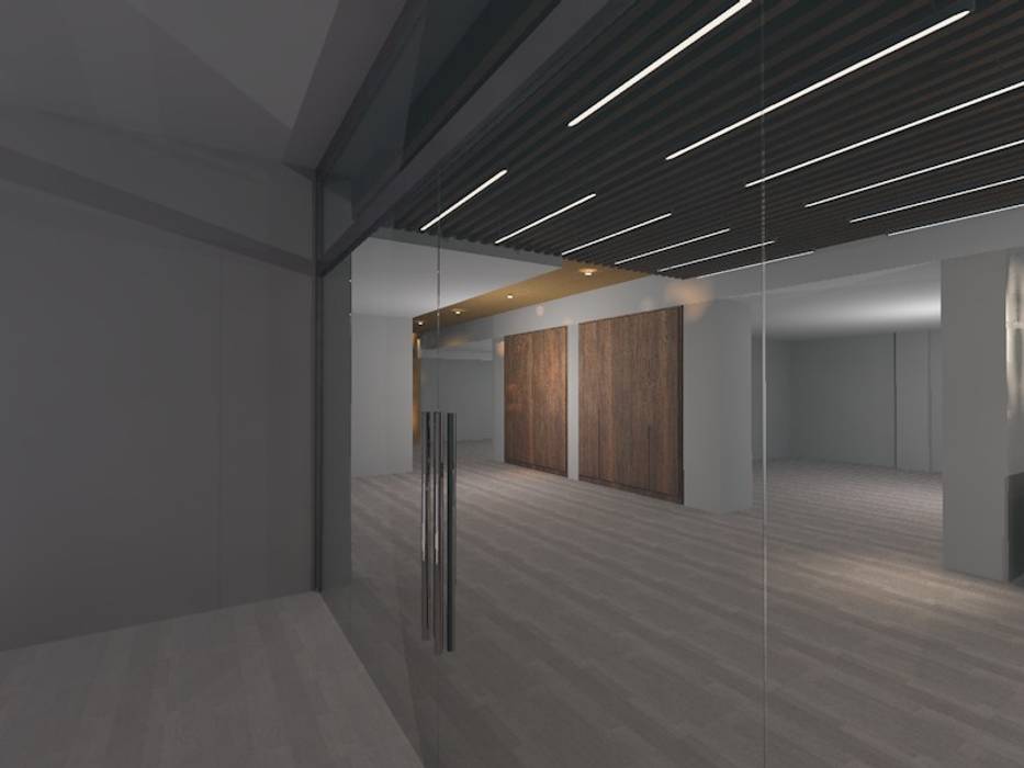 Projeto 3D para showroom de cozinhas, 7eva design - Arquitectura e Interiores 7eva design - Arquitectura e Interiores Modern style doors