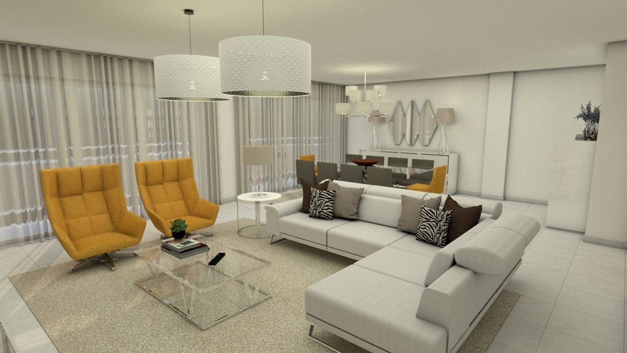 Zona de estar salas de estar modernas por ines peste arquitectura e