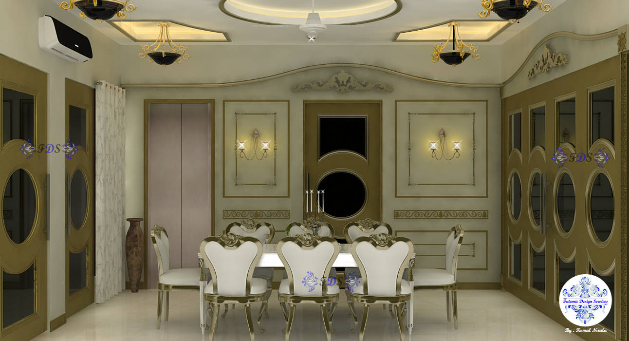 Classic Dining Room By Futomic Futomic Design Services Pvt. Ltd. 餐廳 木頭 Wood effect