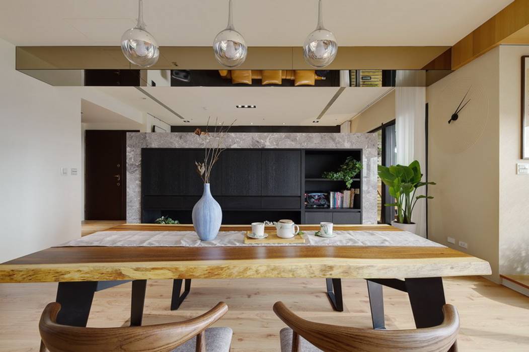 水岸青, 微自然室內裝修設計有限公司 微自然室內裝修設計有限公司 Asian style dining room