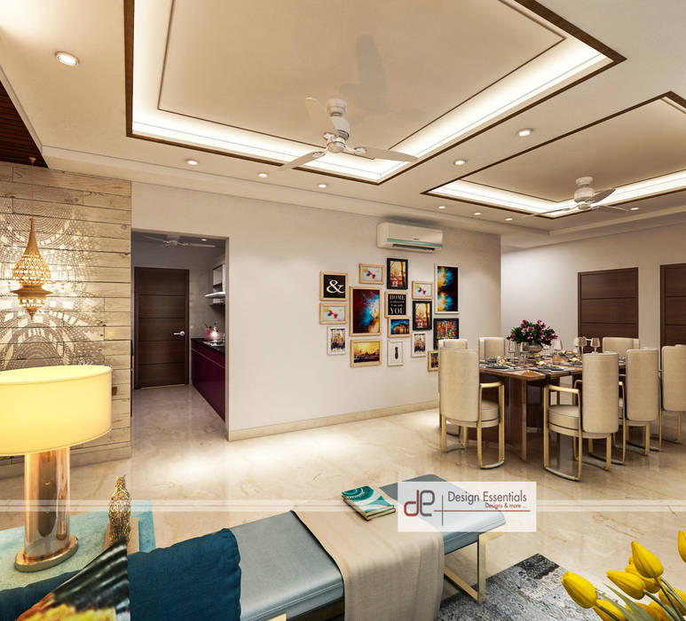 Time Residency Sec- 63 Gurgaon, Design Essentials Design Essentials Modern Yemek Odası Kontraplak