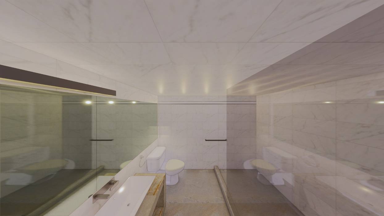 Diseño y construcción de baño en la Ciudad de México , Taller Arqmando Taller Arqmando Minimalist style bathroom Marble