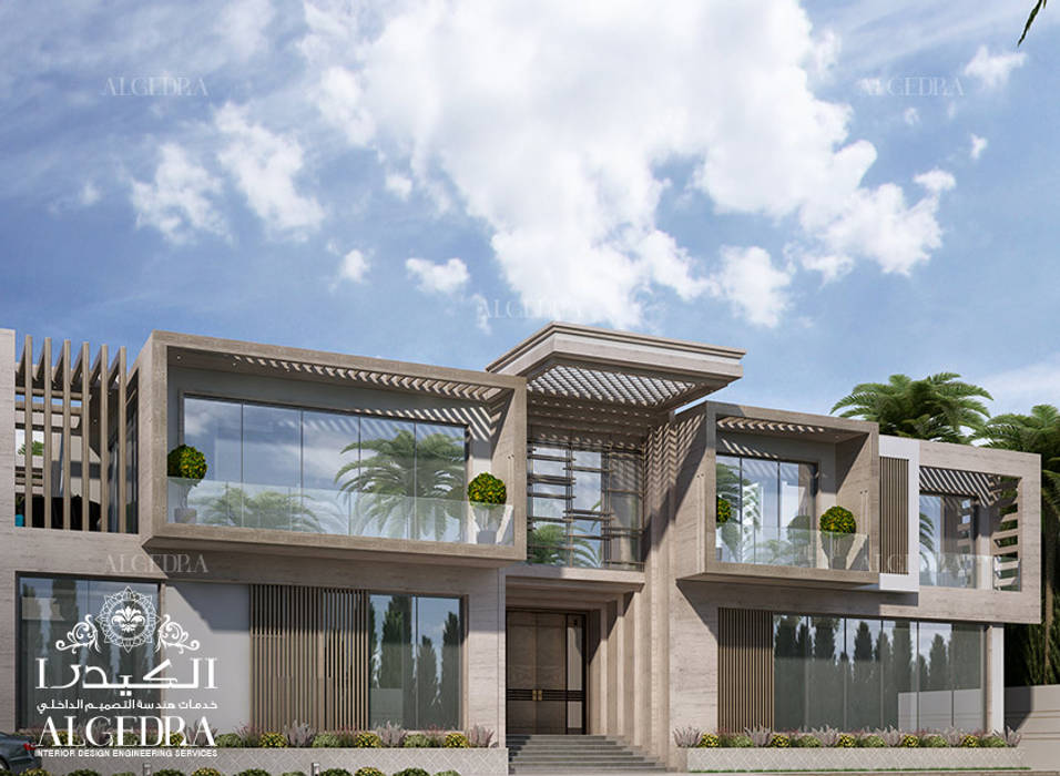 Exterior Design Of Modern Villa In Dubai Algedra Interior Design Modern Houses Homify