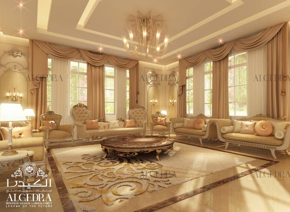 Classic style ladies majlis design in luxury abu dhabi villa algedra interior design classic