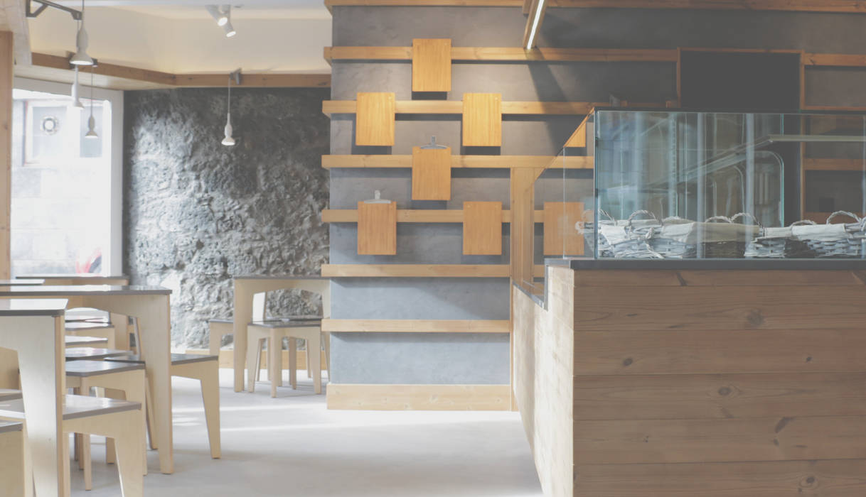 A padaria, Enzima | Arquitectura Enzima | Arquitectura Paredes y pisos de estilo escandinavo Madera Acabado en madera