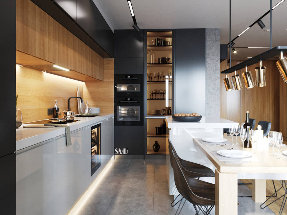 شقة اسطنبول SMD Decoration مطبخ ذو قطع مدمجة MDF ديكورات تركيا،التصميم الداخلي في تركيا،شركة تصميم داخلي،ديكورات تركية