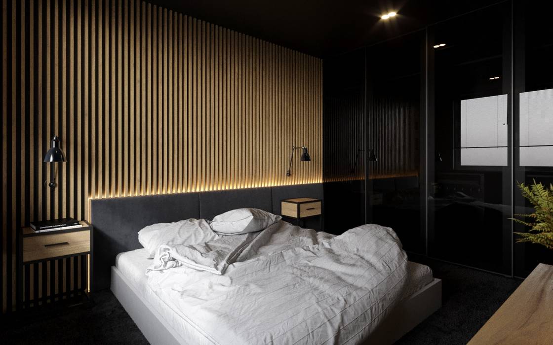 Projekt mieszkania 86m2 , Ale design Grzegorz Grzywacz Ale design Grzegorz Grzywacz Modern Bedroom Wood Wood effect